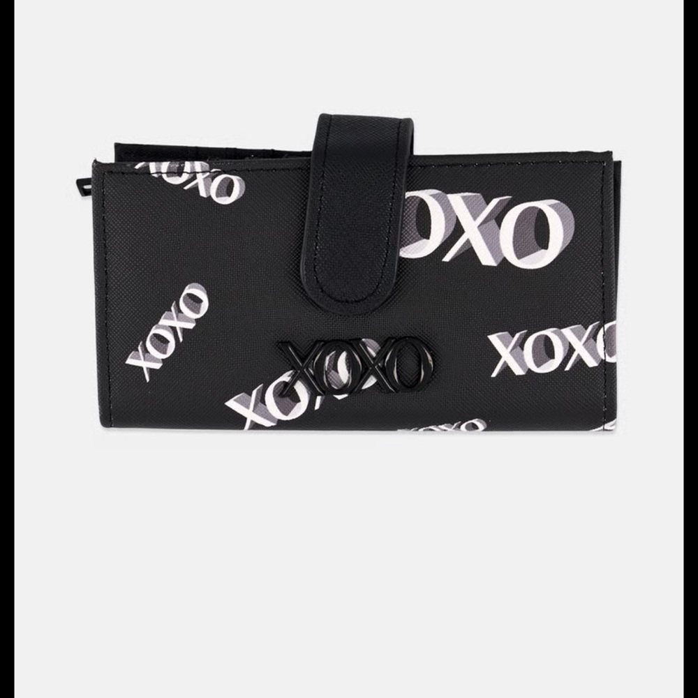 XOXO Black Logo-Print Card Holder Wallet